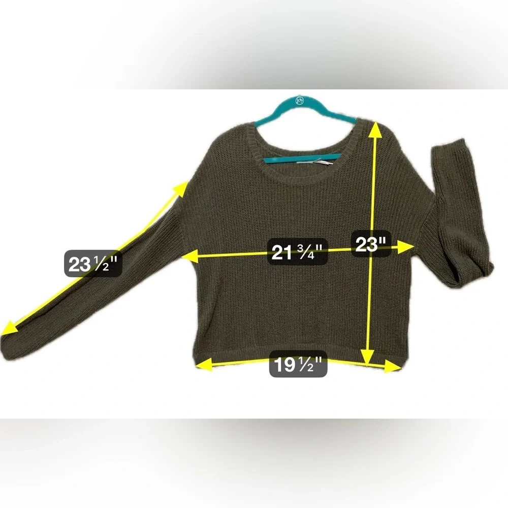 Kimchi Blue Anthropologie Brown Knit Pullover Sweater Boho Preppy Lace Large - Picture 4 of 7